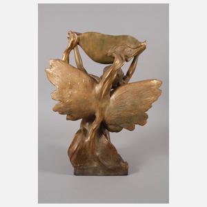 Goldscheider Wien figürlicher Salonspiegel