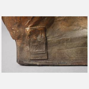 Goldscheider Wien figürlicher Salonspiegel