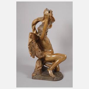 Goldscheider Wien figürlicher Salonspiegel