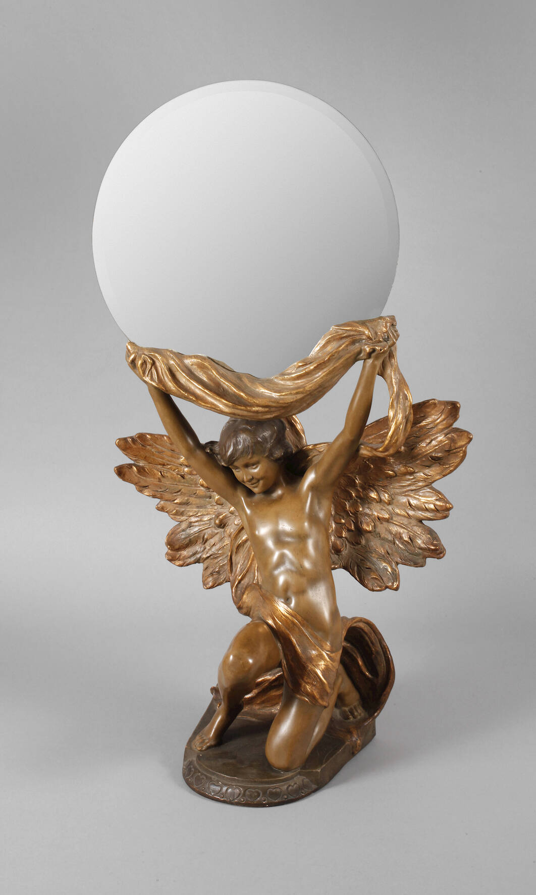 Goldscheider Wien figürlicher Salonspiegel