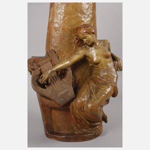 Goldscheider Wien figürliche Bodenvase "Musik"