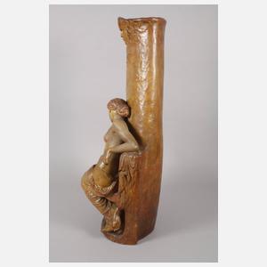 Goldscheider Wien figürliche Bodenvase "Musik"