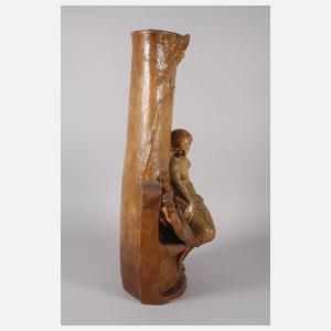 Goldscheider Wien figürliche Bodenvase "Musik"