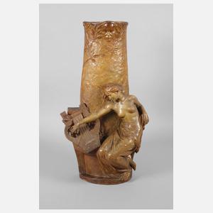 Goldscheider Wien figürliche Bodenvase "Musik"