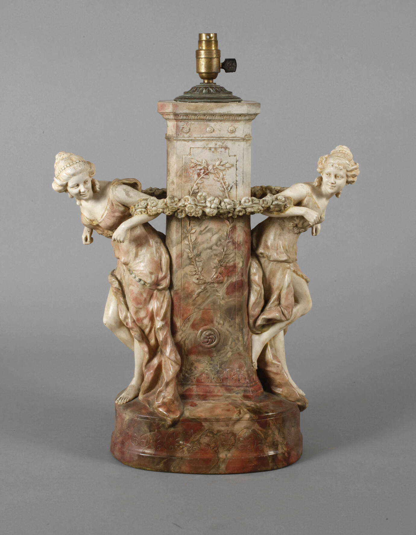 Goldscheider Wien figürliche Salonlampe