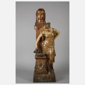 Goldscheider Wien figürliche Salonlampe