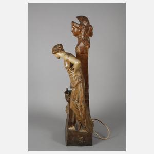 Goldscheider Wien figürliche Salonlampe