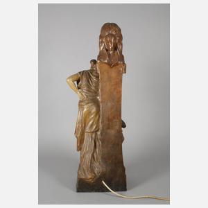 Goldscheider Wien figürliche Salonlampe