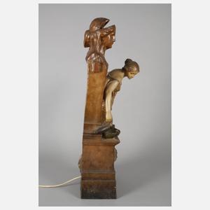 Goldscheider Wien figürliche Salonlampe