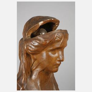 Goldscheider Wien figürliche Salonlampe