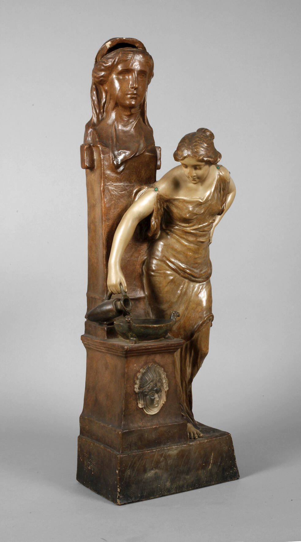 Goldscheider Wien figürliche Salonlampe