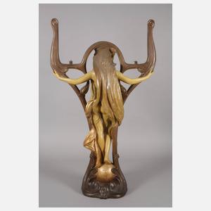 Goldscheider Wien große "Spiegelträgerin"