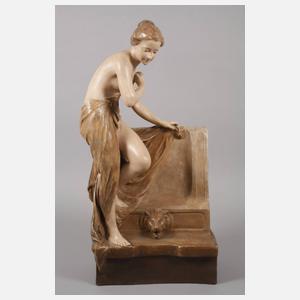 Goldscheider Wien figürlicher Salonspiegel