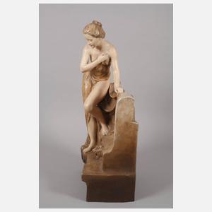 Goldscheider Wien figürlicher Salonspiegel