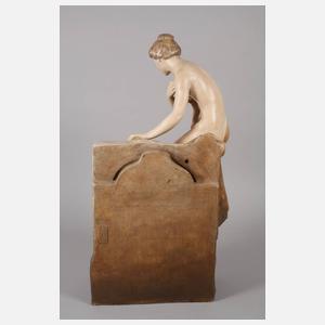 Goldscheider Wien figürlicher Salonspiegel