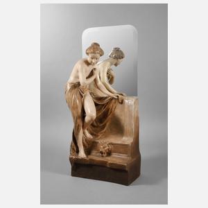 Goldscheider Wien figürlicher Salonspiegel