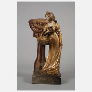 Kleiner figürlicher Salonspiegel als Blumenmädchen