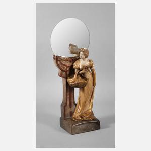 Kleiner figürlicher Salonspiegel als Blumenmädchen