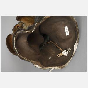 Figürliche Salonlampe als Eule mit Frauengesicht