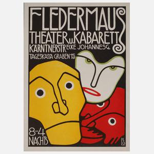 Bertold Löffler, Handplakat zum Cabaret Fledermaus