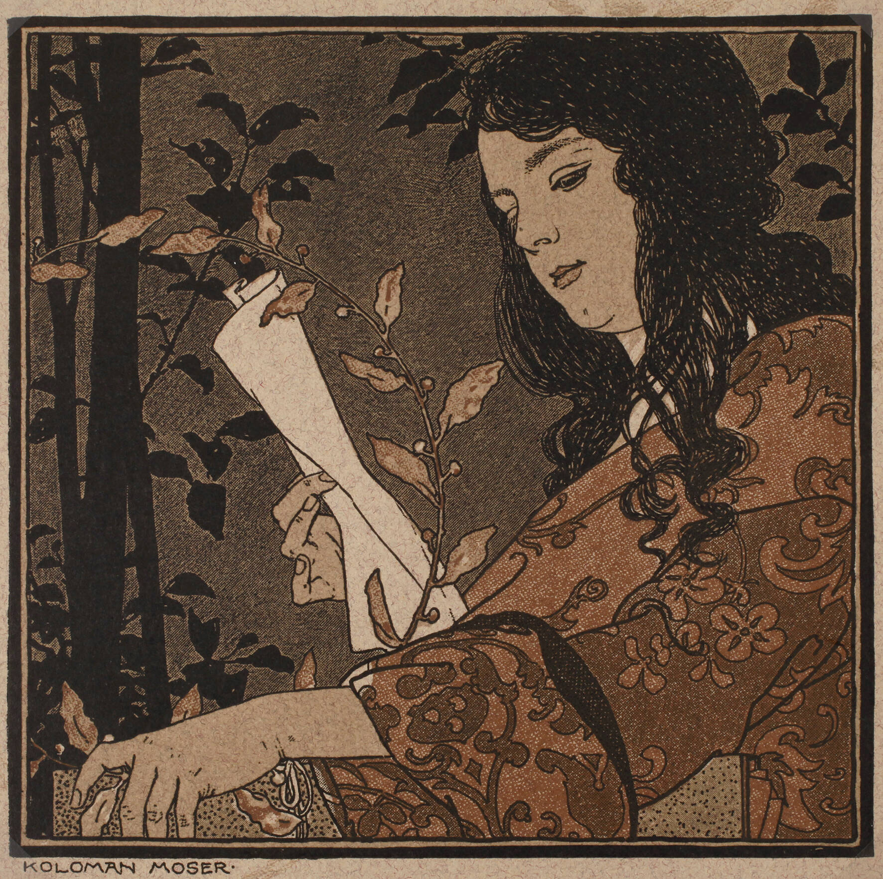 Koloman Moser, Lesendes Mädchen