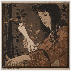 Koloman Moser, Lesendes Mädchen