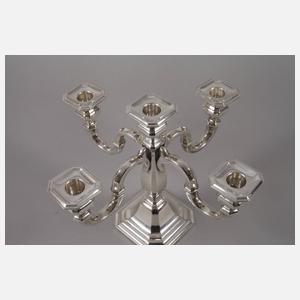 Fünfflammiger Silberleuchter Art déco