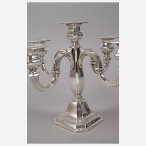 Fünfflammiger Silberleuchter Art déco