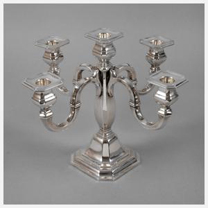 Fünfflammiger Silberleuchter Art déco