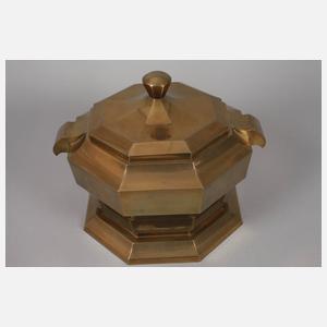 Großes Deckelgefäß Messing