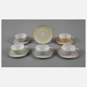 Nymphenburg fünf Mokkatassen "Lotos"