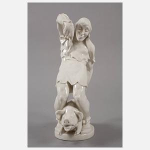 Schwarzburger Werkstätten "Eulenspiegel mit Schwein"