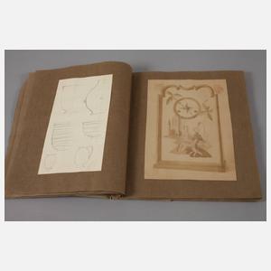 Skizzenbuch mit Entwürfen