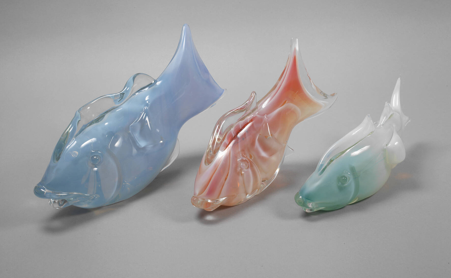 Ermanno Nason drei Fischskulpturen