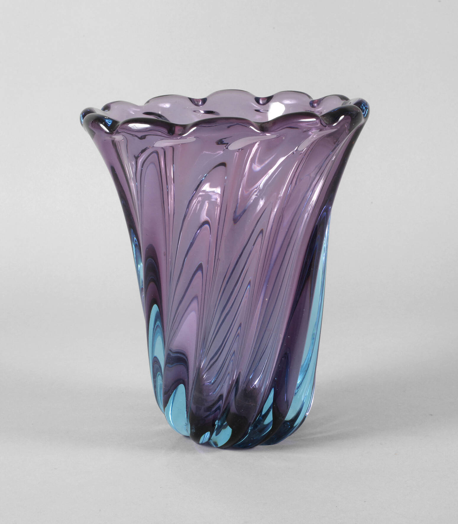 Große Rippenvase Murano