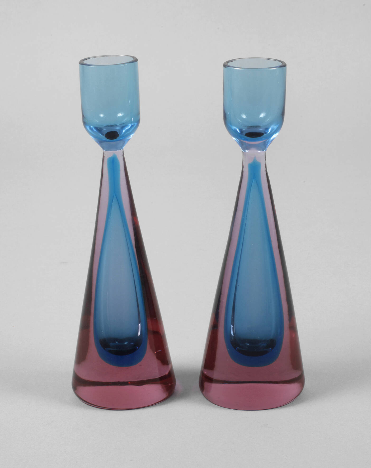 Murano paar Kerzenleuchter Sommerso