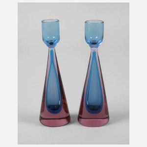 Murano paar Kerzenleuchter Sommerso