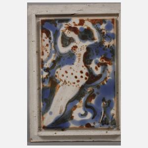 Bildplatte Frau mit Hund