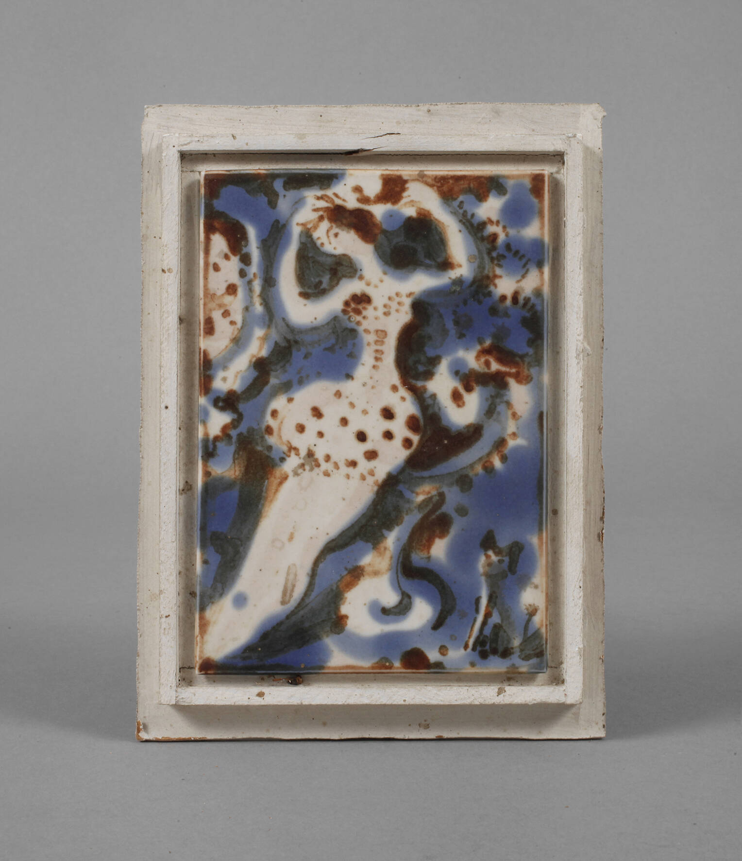 Bildplatte Frau mit Hund