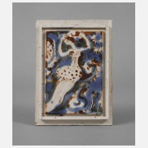 Bildplatte Frau mit Hund