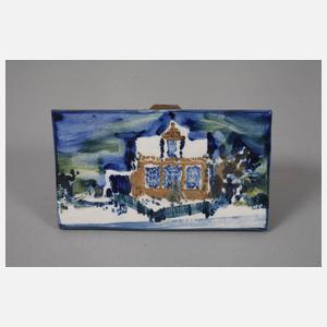 Bildplatte Winterlandschaft mit Haus