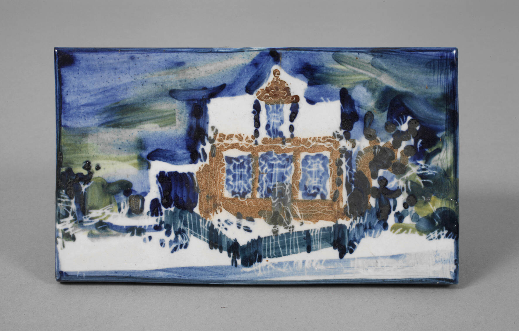 Bildplatte Winterlandschaft mit Haus