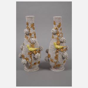 Meissen Paar Schneeballvasen