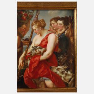 Meissen Bildplatte "Dianas Heimkehr von der Jagd"