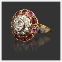 Damenring mit Diamanten und Rubinen111