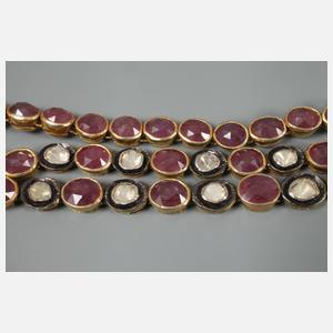 Collier mit Rubinen und Diamanten