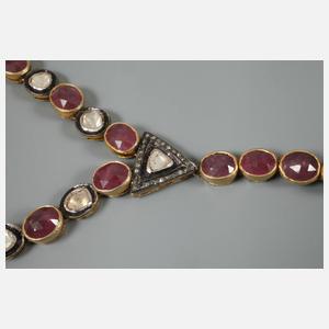 Collier mit Rubinen und Diamanten