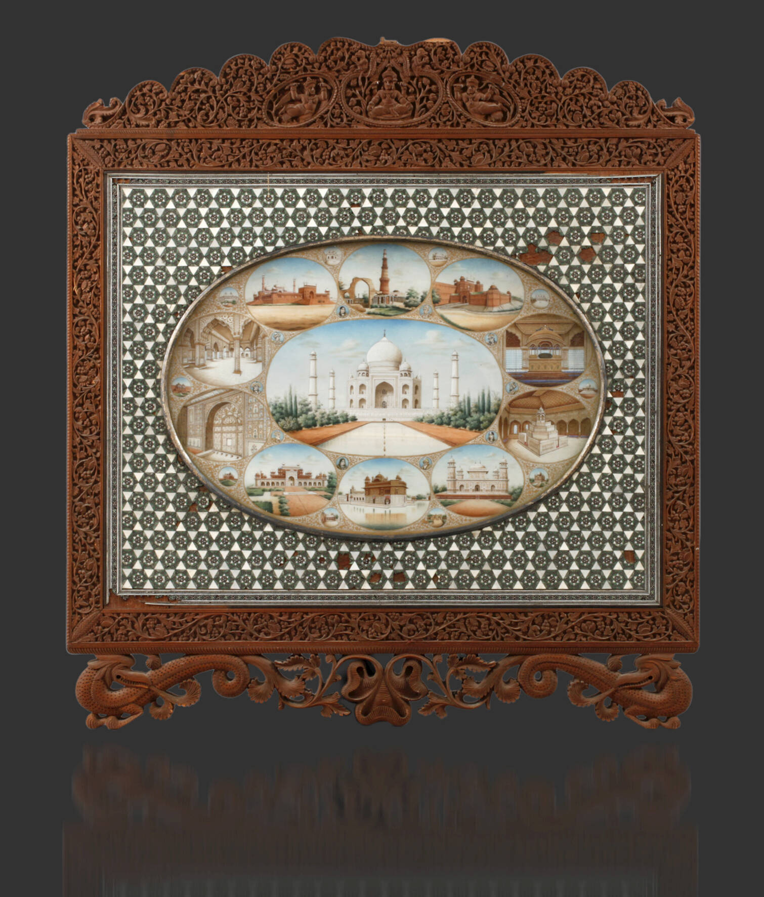 Rahmen mit indo-persischer Miniaturmalerei