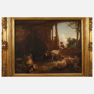 Friedrich Gauermann, attr., Im Schafstall