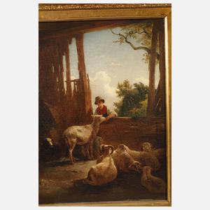 Friedrich Gauermann, attr., Im Schafstall